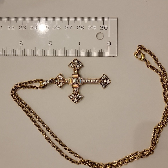 Jeweled Cross Pendant Necklace - Picture 2 of 3